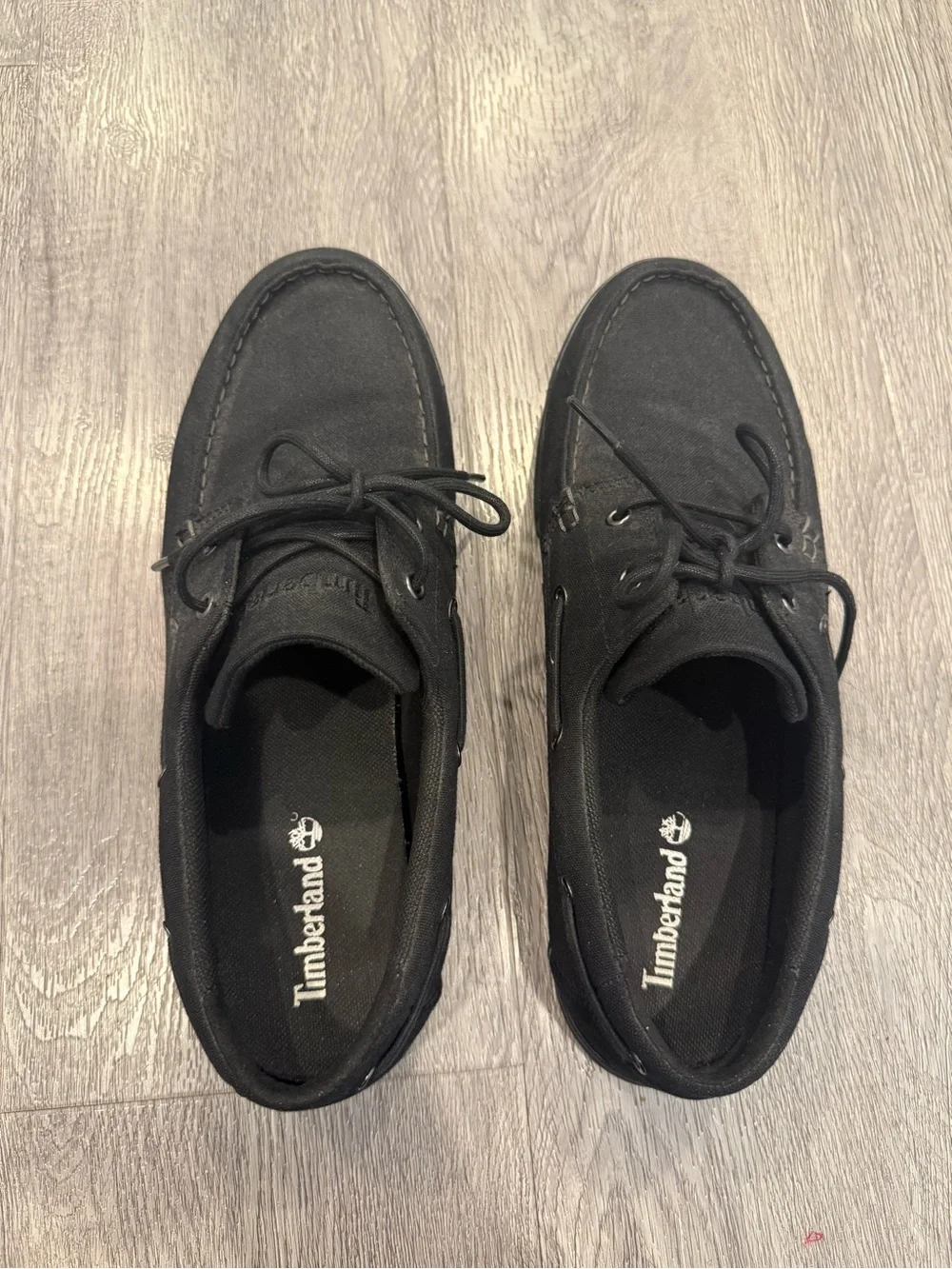 EUC Men's Timberland Black Canvas/Suede  Boat Shoes